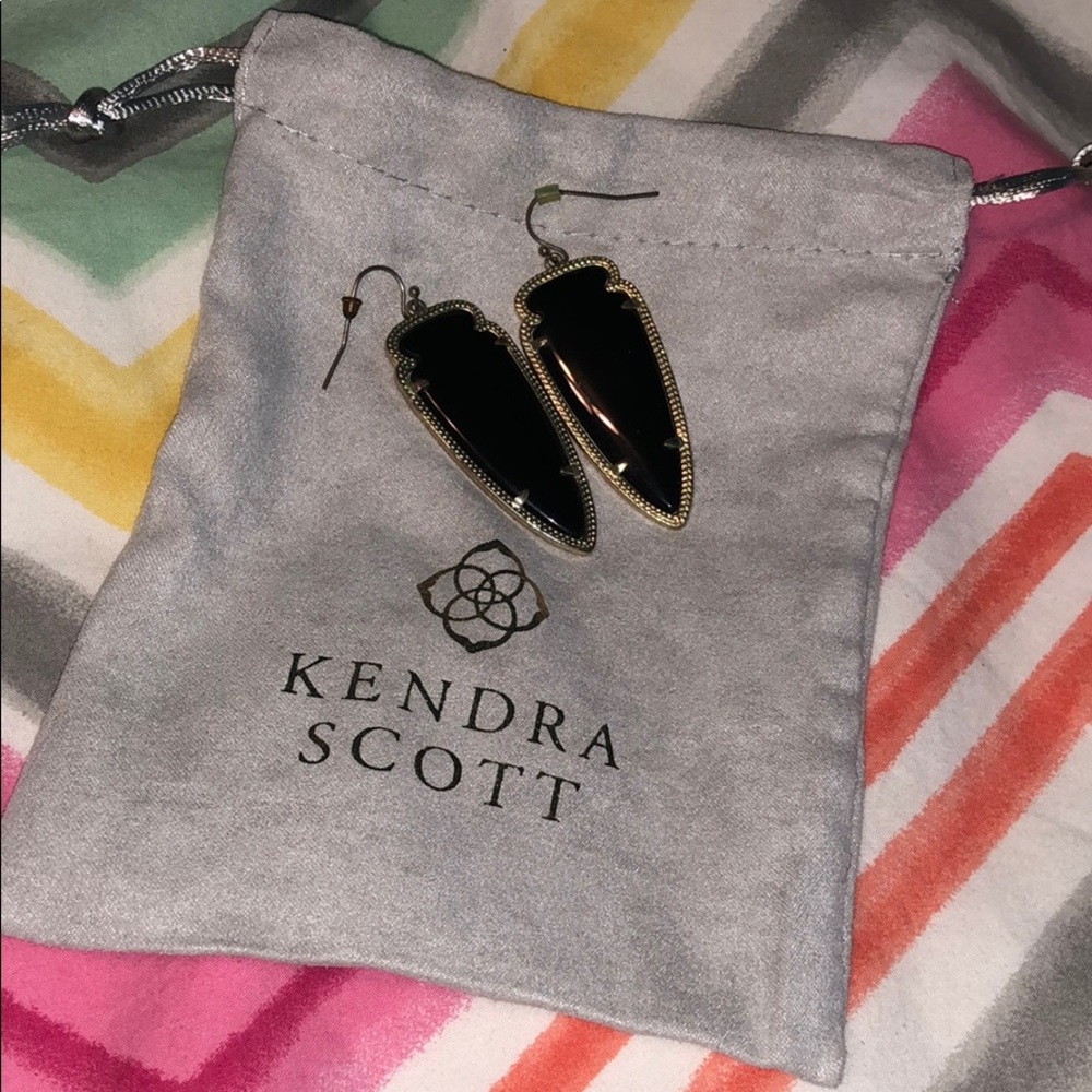 Kendra Scott Elle Gold Drop Earrings In Black
